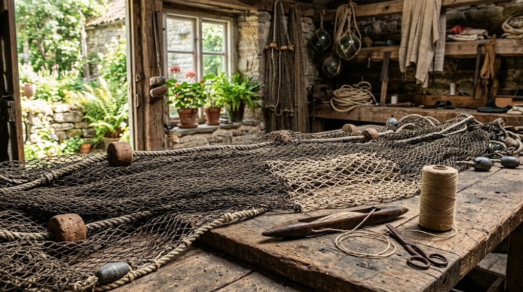 Mending a net